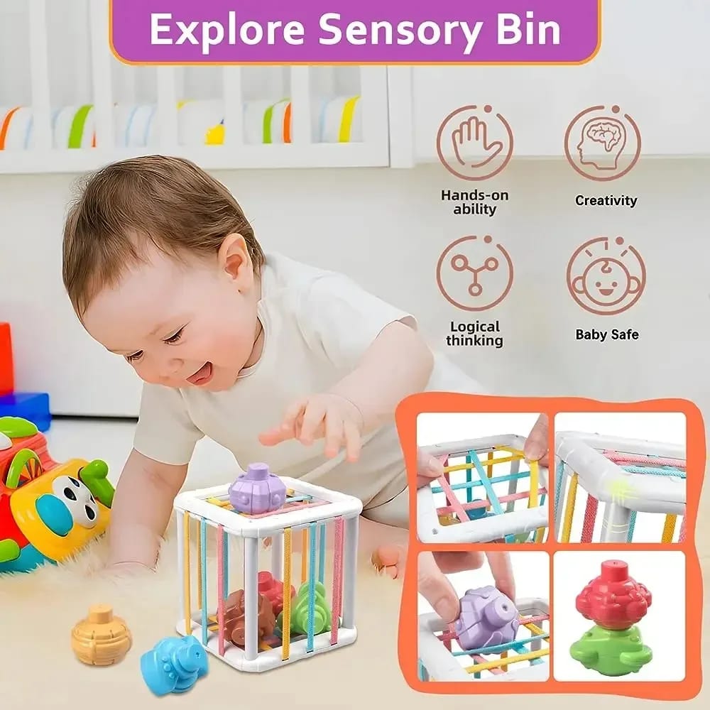 Cubo de Encaixe TinySteps Montessori para Bebês | Blocos Coloridos para Desenvolvimento Cognitivo 2