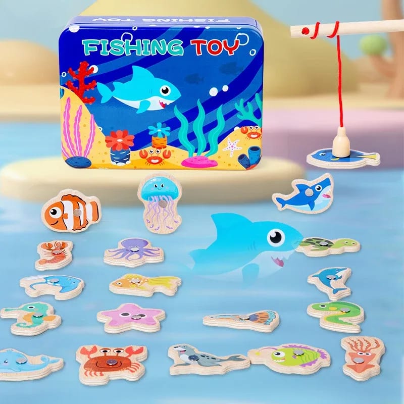 Brinquedo de Pesca Magnética TinySteps: Montessori em Madeira para Aprendizado e Diversão Infantil — imagem 1