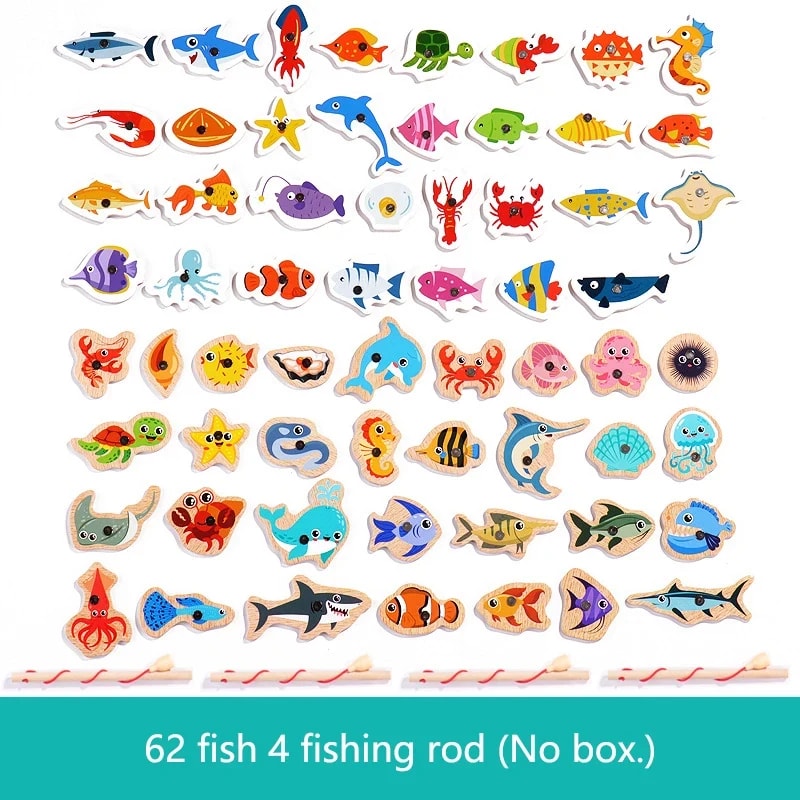 Brinquedo de Pesca Magnética TinySteps: Montessori em Madeira para Aprendizado e Diversão Infantil 7