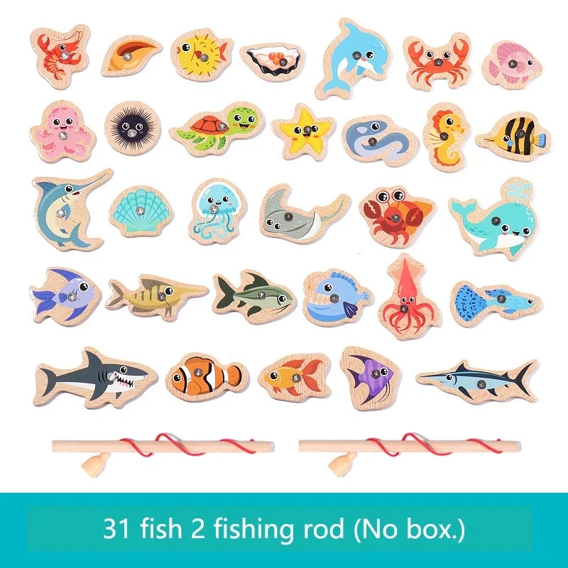 Brinquedo de Pesca Magnética TinySteps: Montessori em Madeira para Aprendizado e Diversão Infantil 9