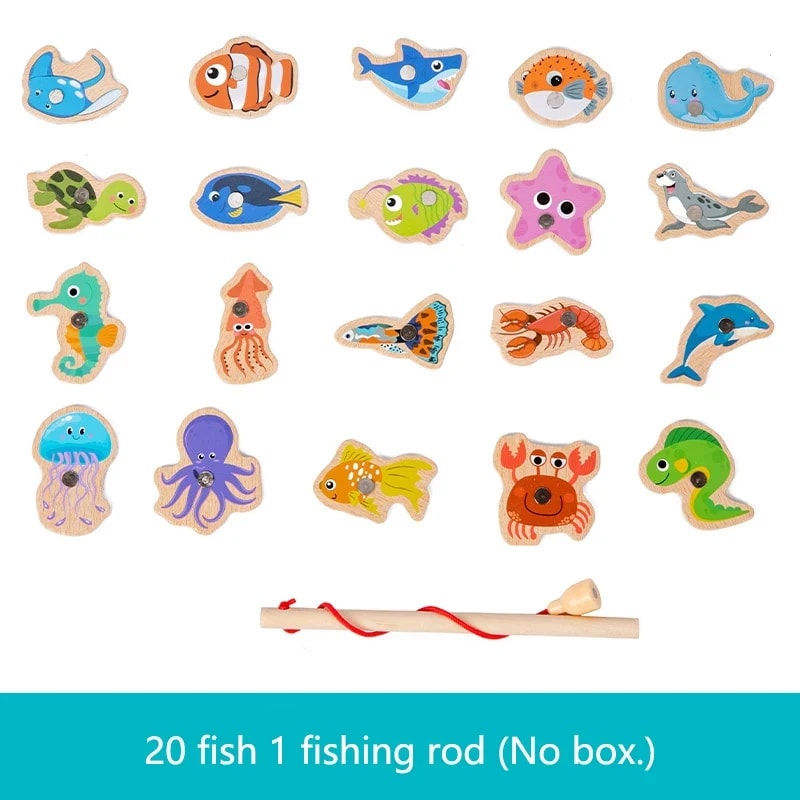 Brinquedo de Pesca Magnética TinySteps: Montessori em Madeira para Aprendizado e Diversão Infantil 12