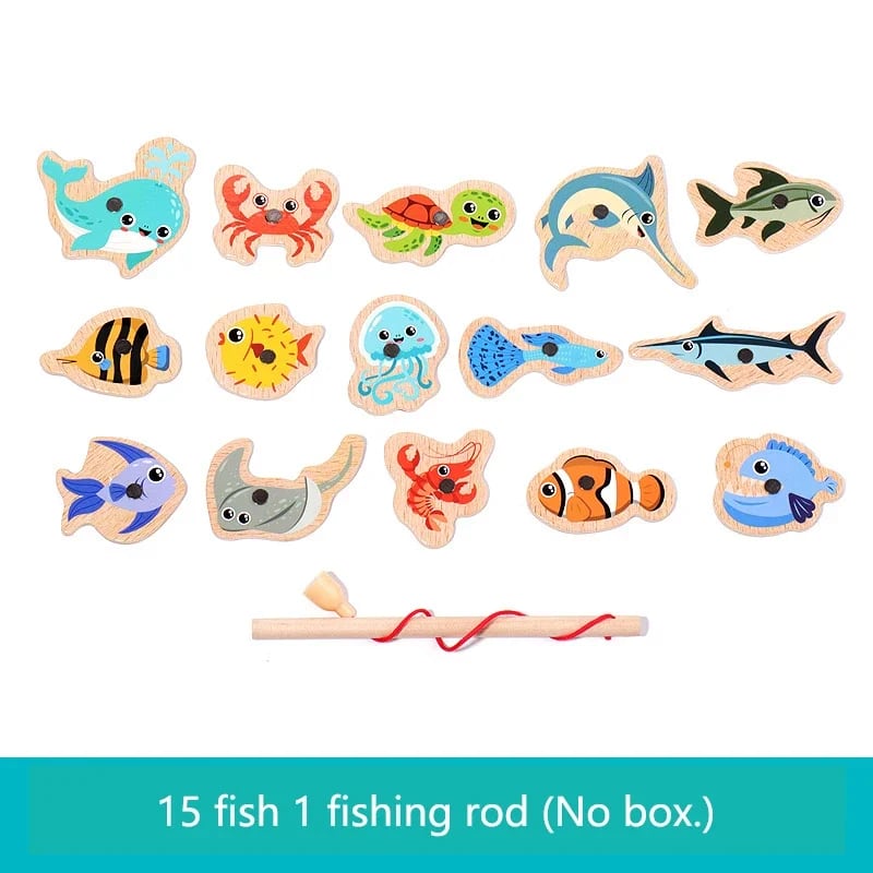 Brinquedo de Pesca Magnética TinySteps: Montessori em Madeira para Aprendizado e Diversão Infantil 11