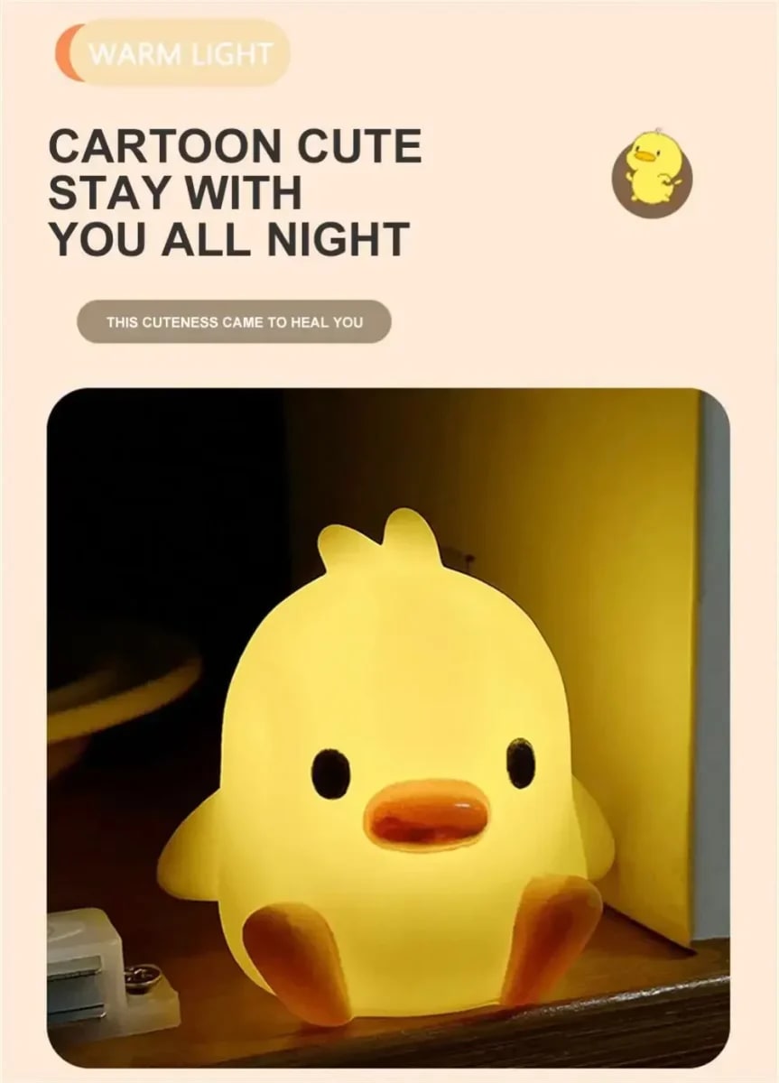 Pato Luminoso TinySteps: Luz Noturna LED Decorativa Infantil para Quarto de Bebê - Presente de Natal 5