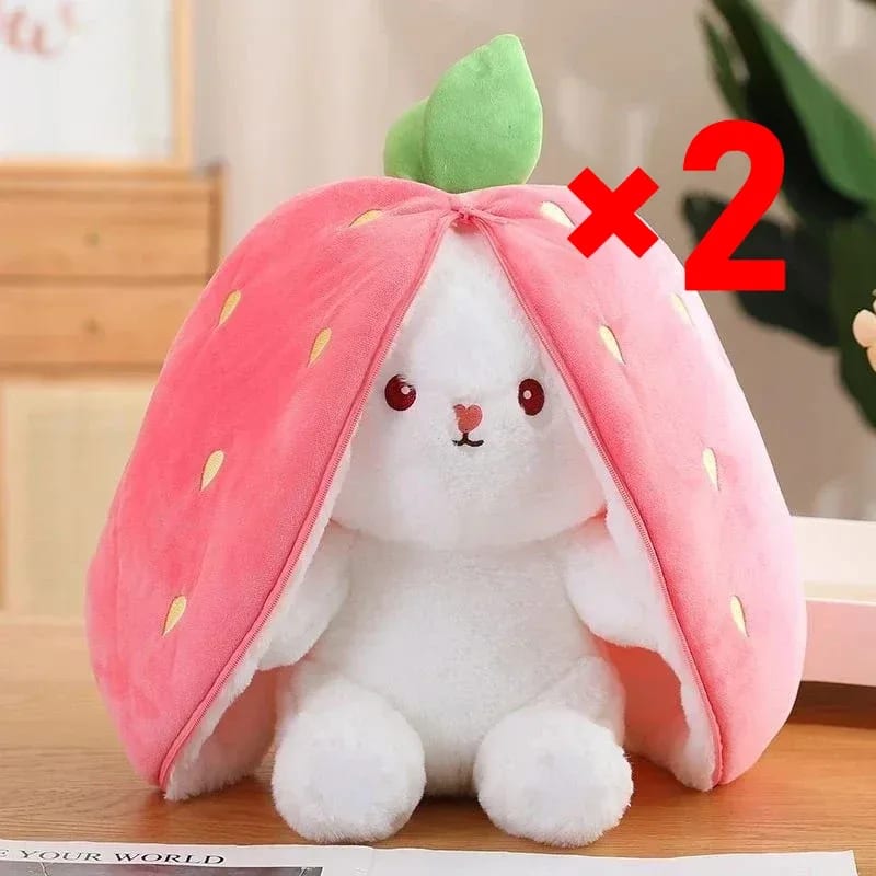 Coelhinho de Pelúcia TinySteps Morango e Cenoura | Brinquedo Macio Infantil 25cm para Bebês 9