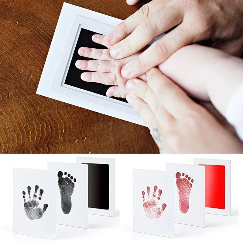 Kit Pegada e Mãozinha Bebê TinySteps – Tinta Segura para Lembrança Afetiva e Criativa de Recém-Nascido 1