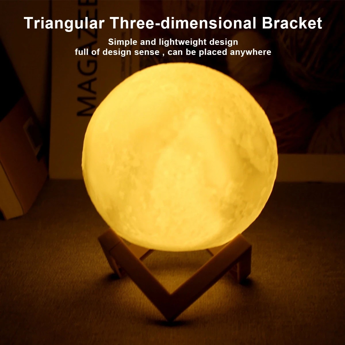 Luminária Lua Mágica TinySteps: Luz Noturna LED para Quarto de Bebê e Criança | Decoração Infantil Estrelada 2
