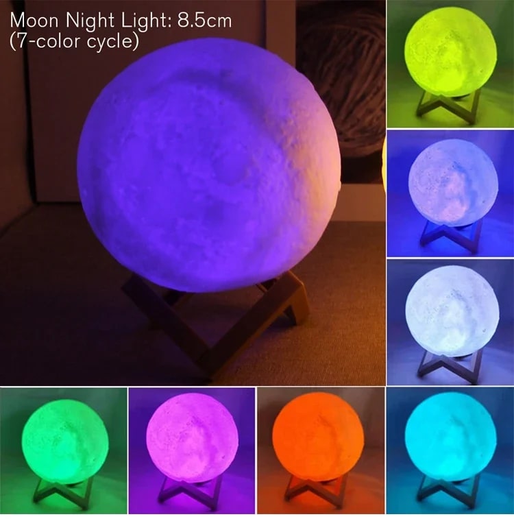 Luminária Lua Mágica TinySteps: Luz Noturna LED para Quarto de Bebê e Criança | Decoração Infantil Estrelada 9