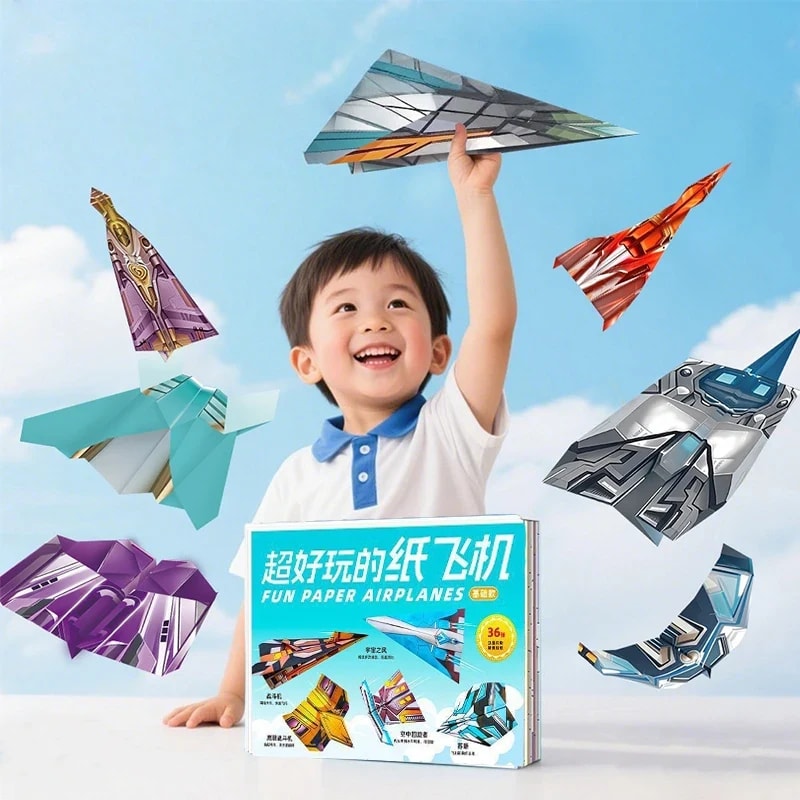 Kit Aviões de Origami Colorido TinySteps: Diversão Educativa e Criativa para Crianças 3