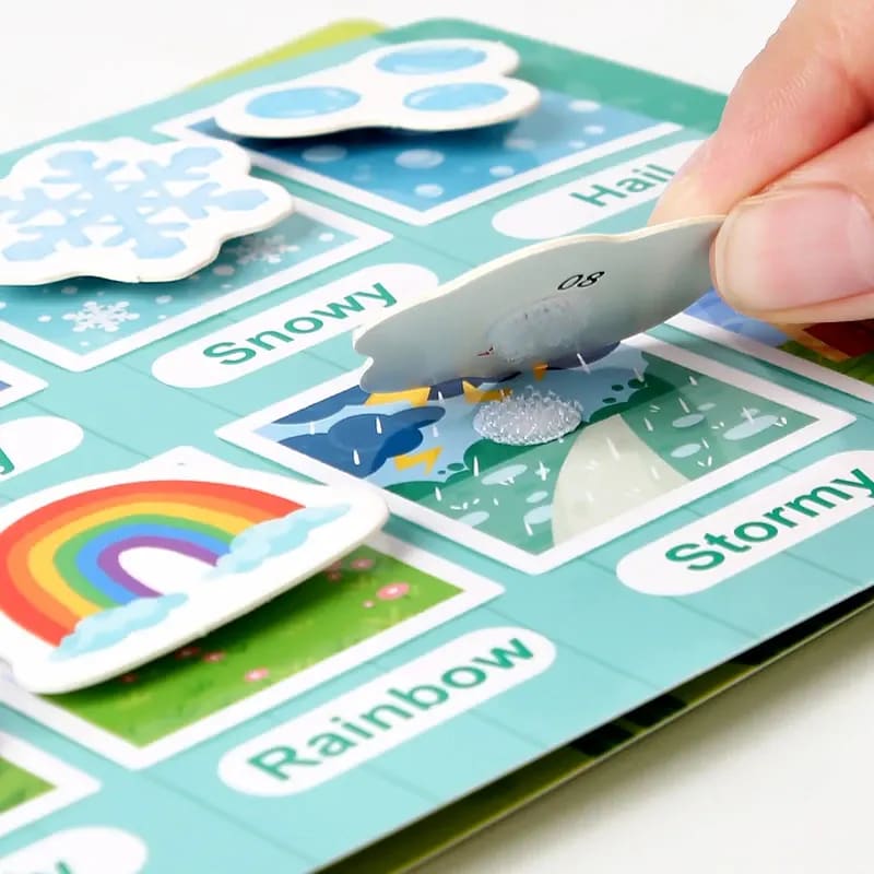 TinySteps: Livro de Adesivos Reutilizáveis Montessori Educativos para Crianças - Aprenda Brincando 6