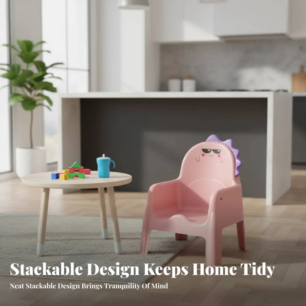 Cadeira Infantil Baixa TinySteps: Leve, com Rodas e Encosto Ergonômico para Brincadeiras e Aprendizado 2
