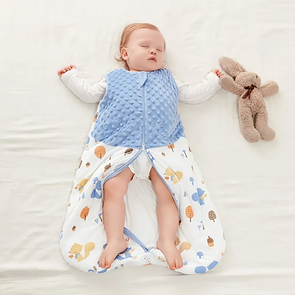 Saco de Dormir Bebê TinySteps Estrelas Mar e Conchas - Conforto para Noites de Outono e Primavera 3