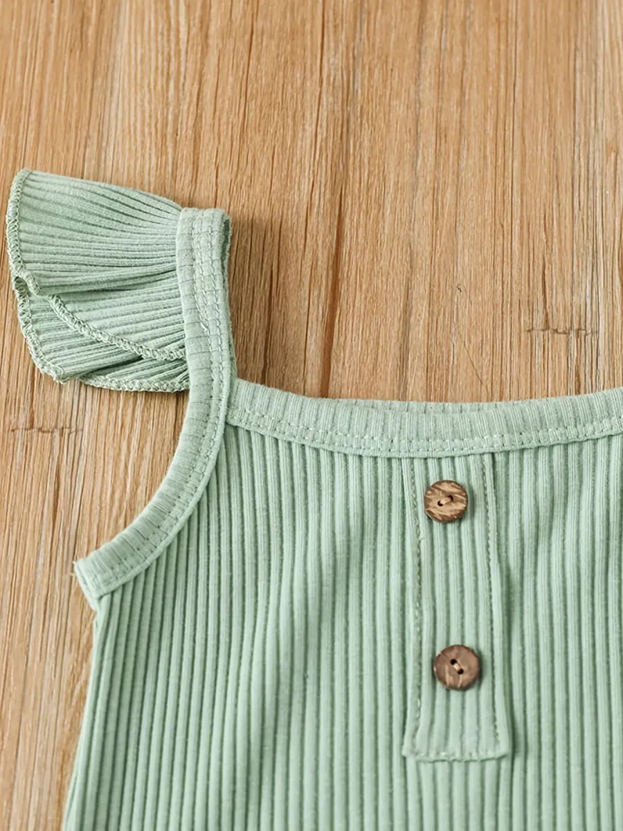 Conjunto Verão Bebê Menina TinySteps: Body Sem Mangas e Shorts Estampado para Recém-Nascidas 3