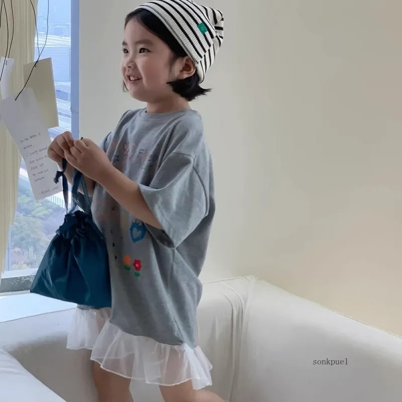 Vestido Infantil TinySteps Floral Verão Meninas Confortável Manga Curta - Estilo e Frescor para o Dia a Dia 4