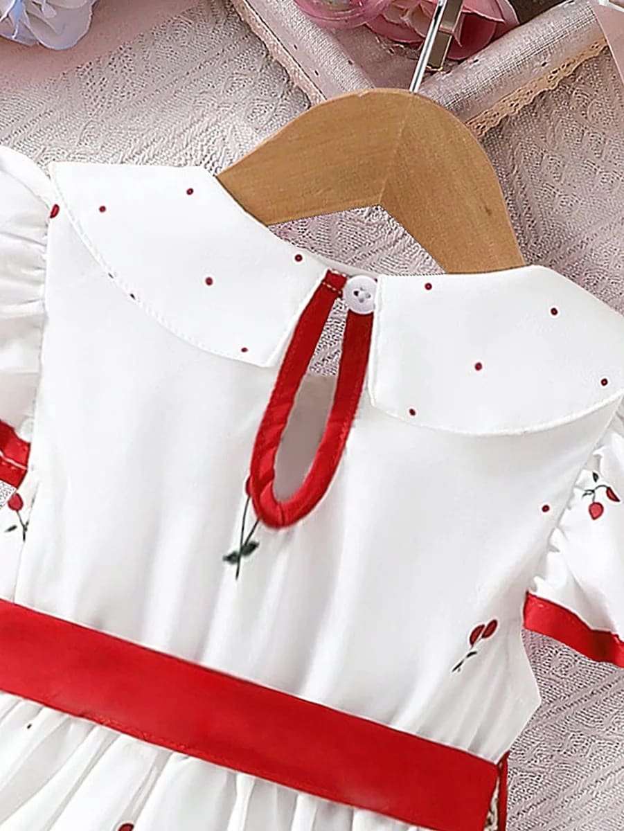 Vestido Princesa Infantil Floral TinySteps | Roupa Bebê Menina Verão Leve e Fresquinha 0-3 Anos 4