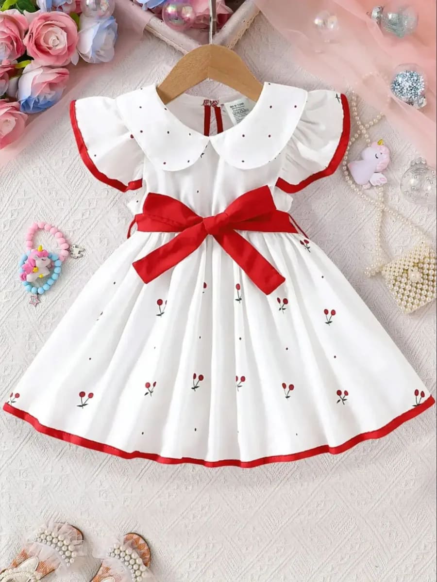 Vestido Princesa Infantil Floral TinySteps | Roupa Bebê Menina Verão Leve e Fresquinha 0-3 Anos 6