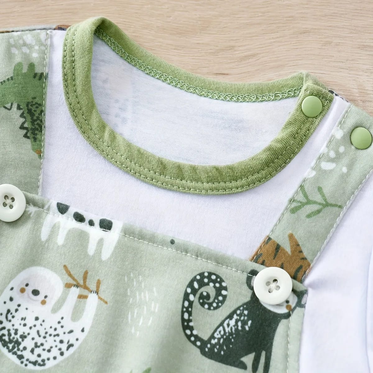 Romper Bebê Zoológico TinySteps: Bodysuit Manga Curta Animais Divertidos para Recém-Nascidos 3