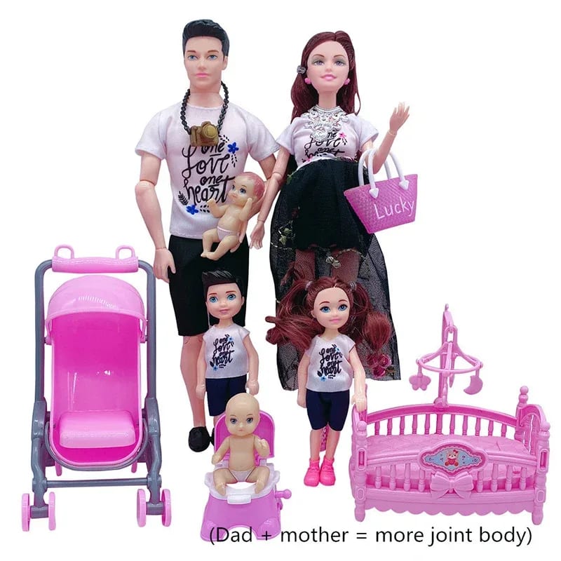 Conjunto de Bonecas Família Feliz TinySteps: Mamãe Grávida com Bebê e Acessórios - Brinquedo Educativo