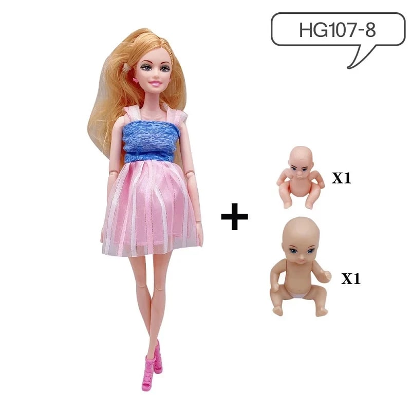 Conjunto de Bonecas Família Feliz TinySteps: Mamãe Grávida com Bebê e Acessórios - Brinquedo Educativo 8