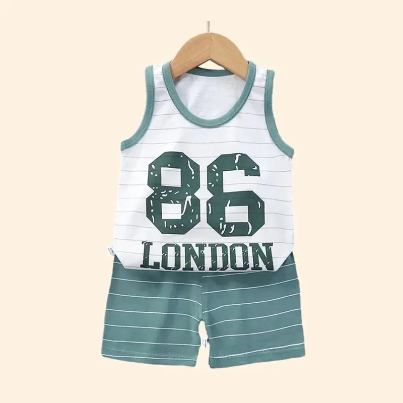 Conjunto Regata e Shorts TinySteps: Algodão Puro para Bebês Ativos no Verão – Conforto e Frescor de 1 a 3 Anos 3