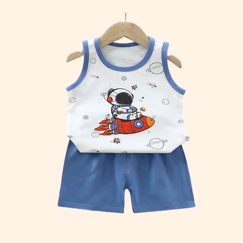 Conjunto Regata e Shorts TinySteps: Algodão Puro para Bebês Ativos no Verão – Conforto e Frescor de 1 a 3 Anos 4