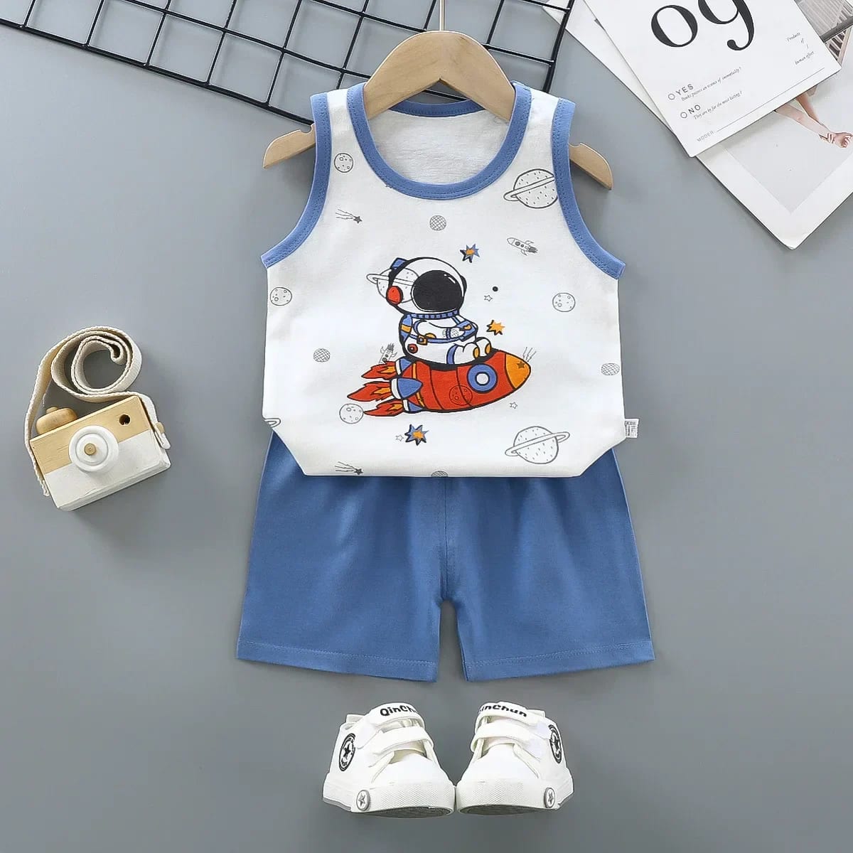 Conjunto Regata e Shorts TinySteps: Algodão Puro para Bebês Ativos no Verão – Conforto e Frescor de 1 a 3 Anos 5