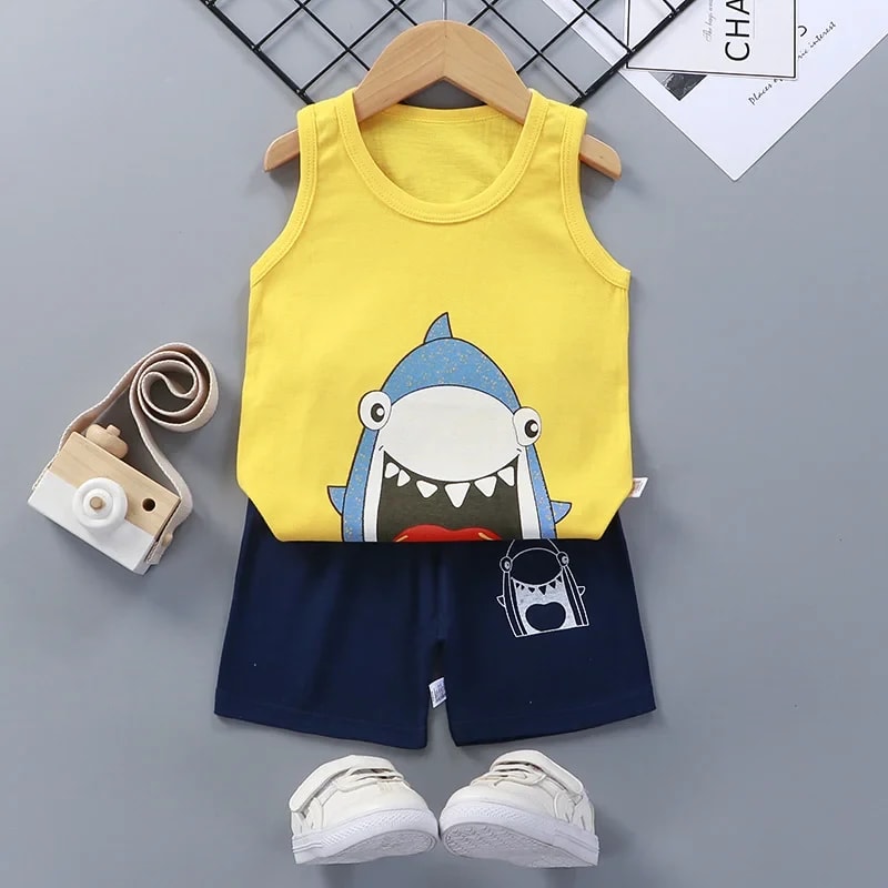 Conjunto Regata e Shorts TinySteps: Algodão Puro para Bebês Ativos no Verão – Conforto e Frescor de 1 a 3 Anos 8