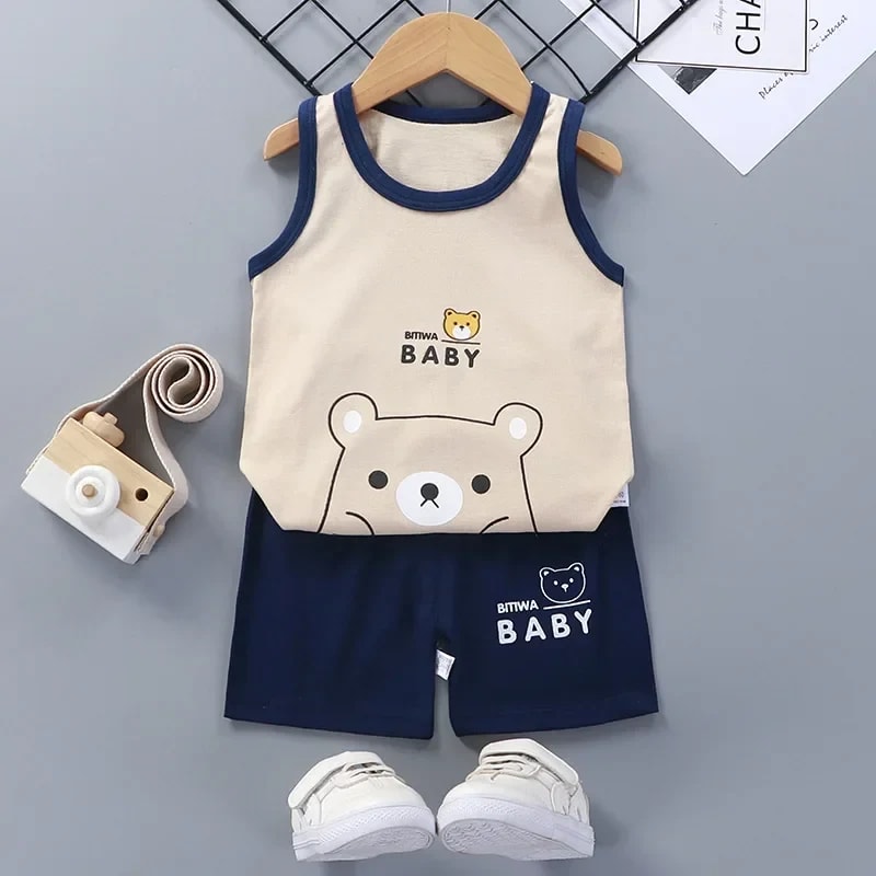Conjunto Regata e Shorts TinySteps: Algodão Puro para Bebês Ativos no Verão – Conforto e Frescor de 1 a 3 Anos 9
