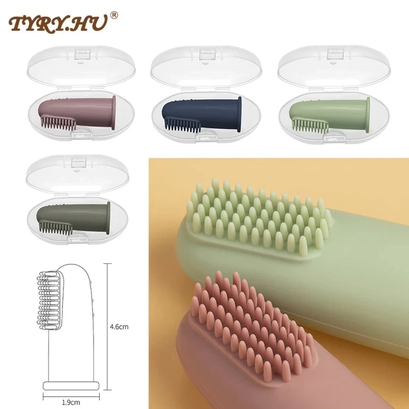 Escova de Dentes de Dedo TinySteps em Silicone Macio | Higiene Bucal Segura para Bebês e Crianças
