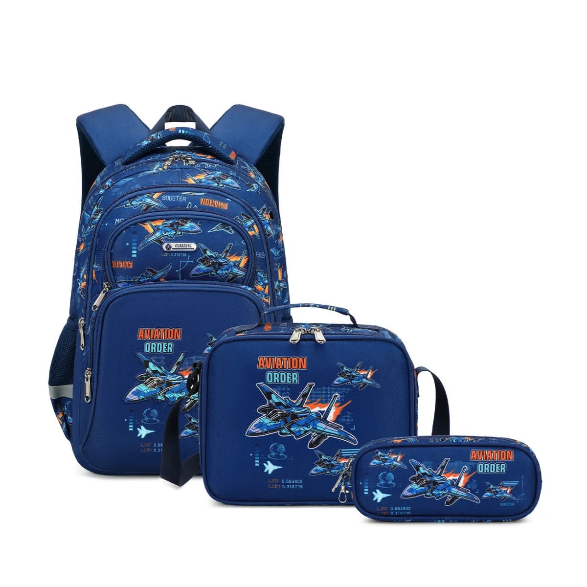Kit Mochila Escolar Infantil 3 Peças TinySteps - Lancheira e Estojo com Estampas Divertidas 3