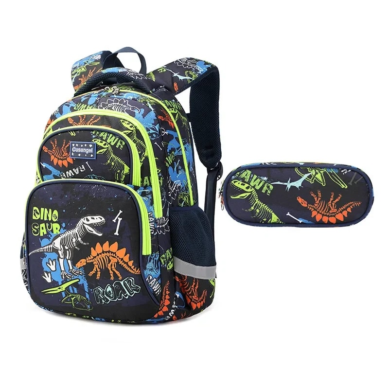 Kit Mochila Escolar Infantil 3 Peças TinySteps - Lancheira e Estojo com Estampas Divertidas 33