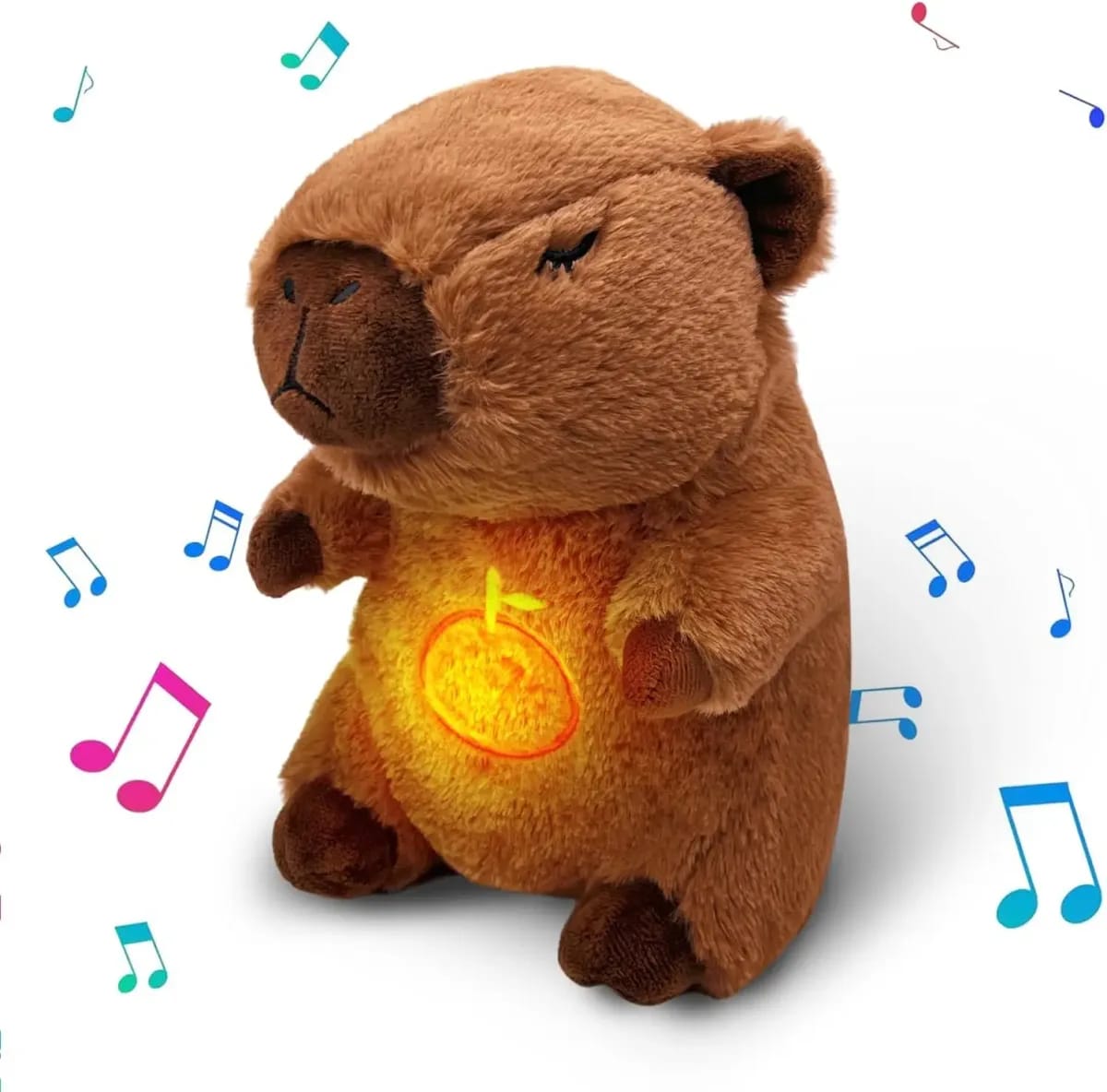 Capivara Soninho TinySteps: Pelúcia Multissensorial com Som e Luz para Bebês e Crianças 1