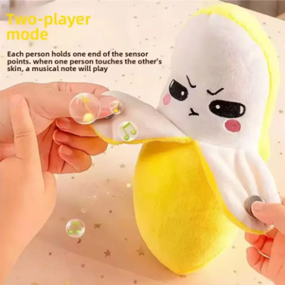 Pelúcia Musical Interativa Banana TinySteps: Brinquedo Sensorial Fofinho para Bebês com Sons e Ritmos