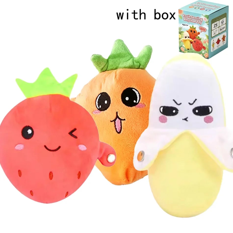 Pelúcia Musical Interativa Banana TinySteps: Brinquedo Sensorial Fofinho para Bebês com Sons e Ritmos 14