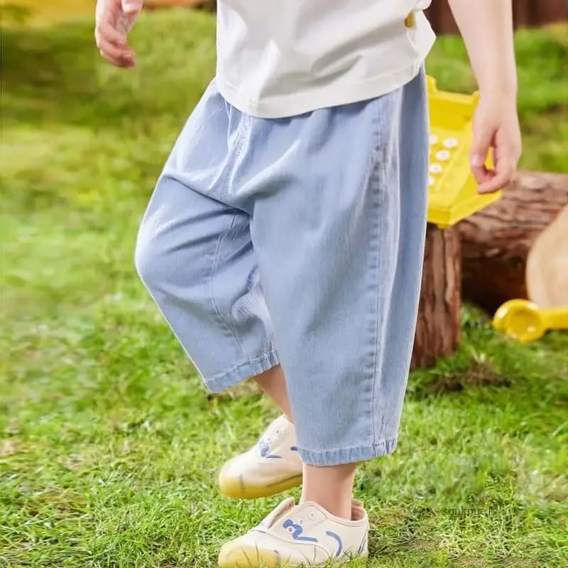 Calça Jeans Infantil Unissex Azul Macia para Bebês e Crianças Pequenas TinySteps 2