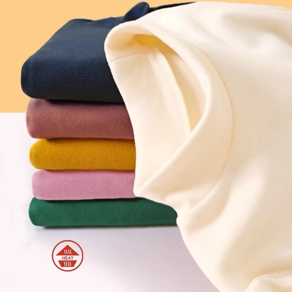 Camiseta Térmica Infantil TinySteps Unissex Gola Alta Manga Longa Macia e Quente para Inverno 3