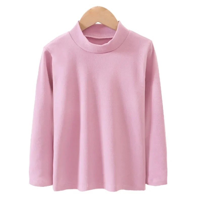 Camiseta Térmica Infantil TinySteps Unissex Gola Alta Manga Longa Macia e Quente para Inverno 7