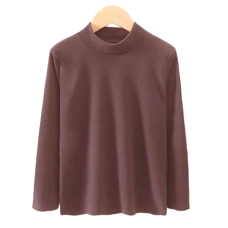 Camiseta Térmica Infantil TinySteps Unissex Gola Alta Manga Longa Macia e Quente para Inverno 10