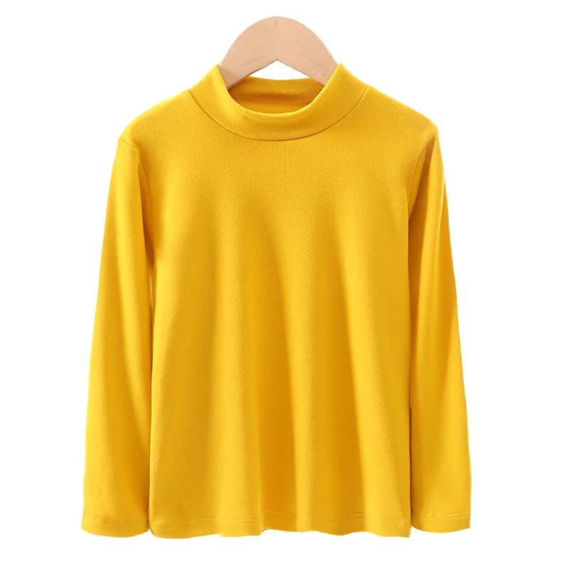Camiseta Térmica Infantil TinySteps Unissex Gola Alta Manga Longa Macia e Quente para Inverno 11