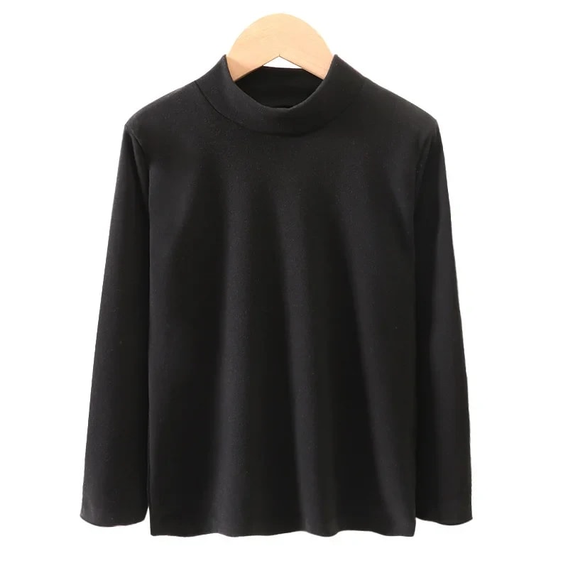 Camiseta Térmica Infantil TinySteps Unissex Gola Alta Manga Longa Macia e Quente para Inverno 12
