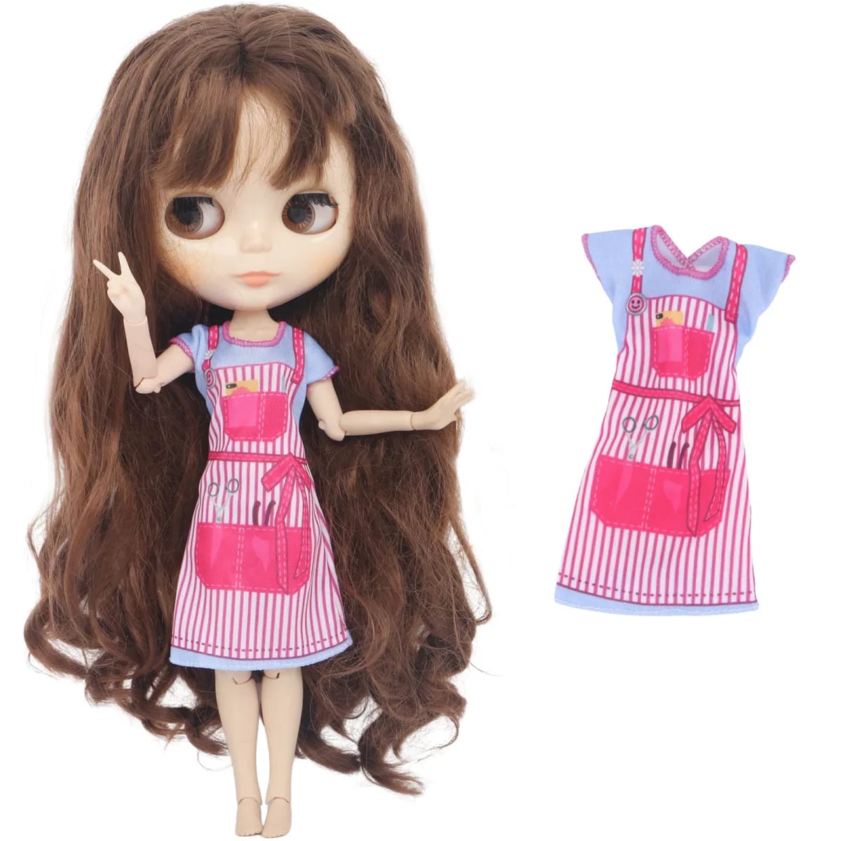 Vestido Floral e Saia de Renda para Boneca TinySteps - Moda Infantil de 30cm para Meninas Criativas 31