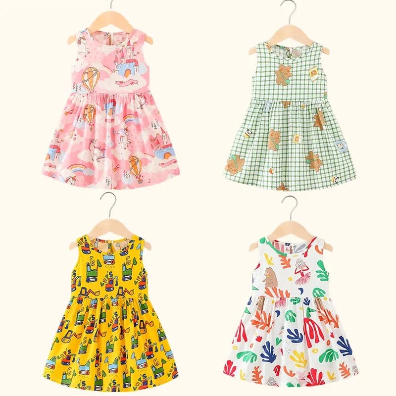 Vestido Floral TinySteps em Algodão para Meninas: Conforto e Estilo para o Verão e Festas
