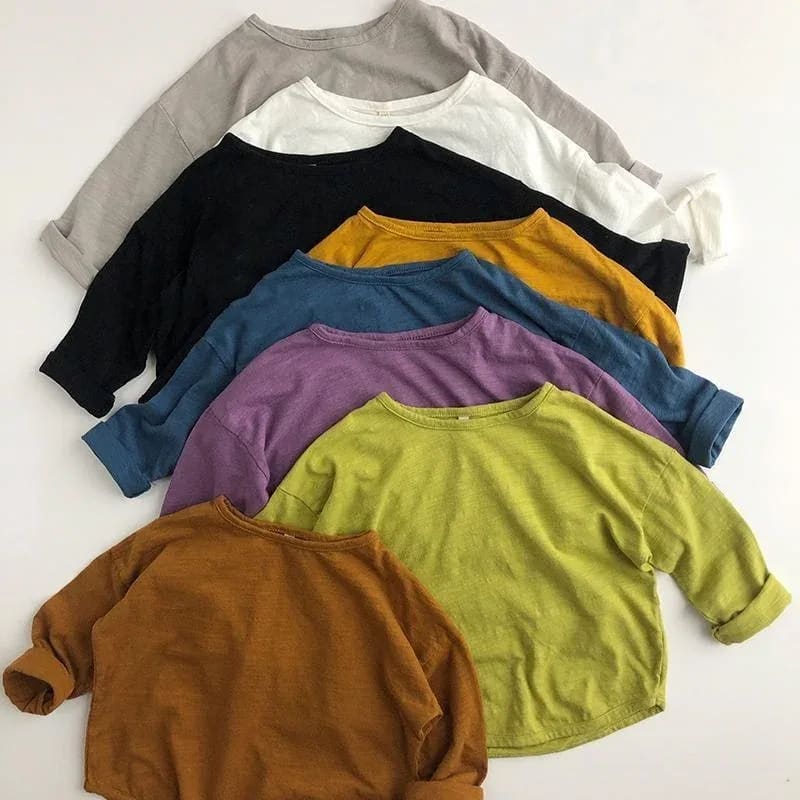 Camiseta Infantil TinySteps de Algodão Puro Manga Longa | Conforto e Estilo para Bebês e Crianças