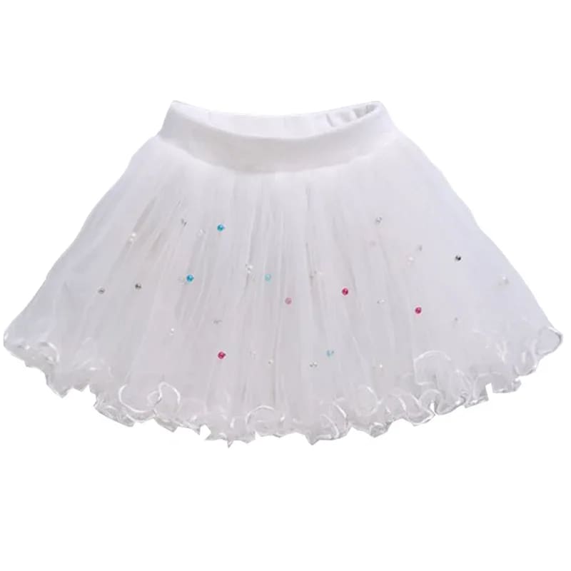 Saia Tutu Infantil TinySteps: Princesa em Tule e Pérolas para Meninas de 4 a 6 Anos 4