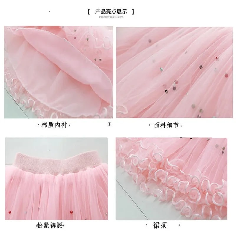 Saia Tutu Infantil TinySteps: Princesa em Tule e Pérolas para Meninas de 4 a 6 Anos 5