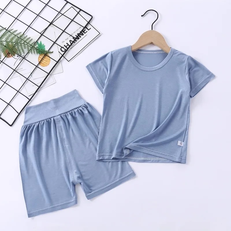 Pijama Infantil Verão Unissex TinySteps Modal Leve e Macio para Meninos e Meninas | Conforto para Dormir 2