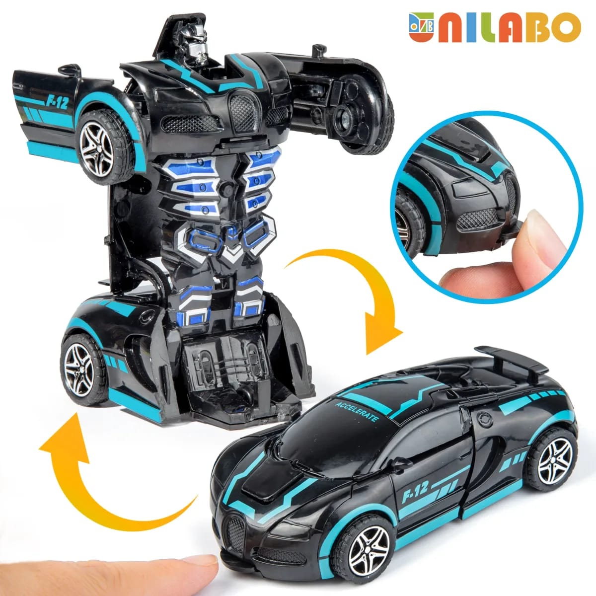 Carro Robô Transformável TinySteps: Brinquedo Educacional 2 em 1 Sem Baterias para Crianças 4