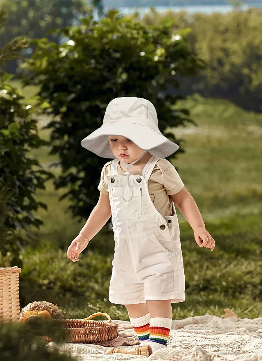 Chapéu de Sol Infantil TinySteps: Aba Grande e Macia para Proteção UV na Praia ou Passeios ao Ar Livre 2