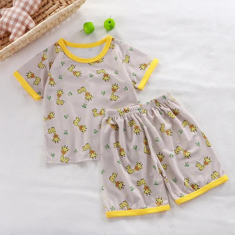 Pijama Infantil Manga Curta TinySteps: Conforto e Diversão para Noites de Verão, Meninos e Meninas 10