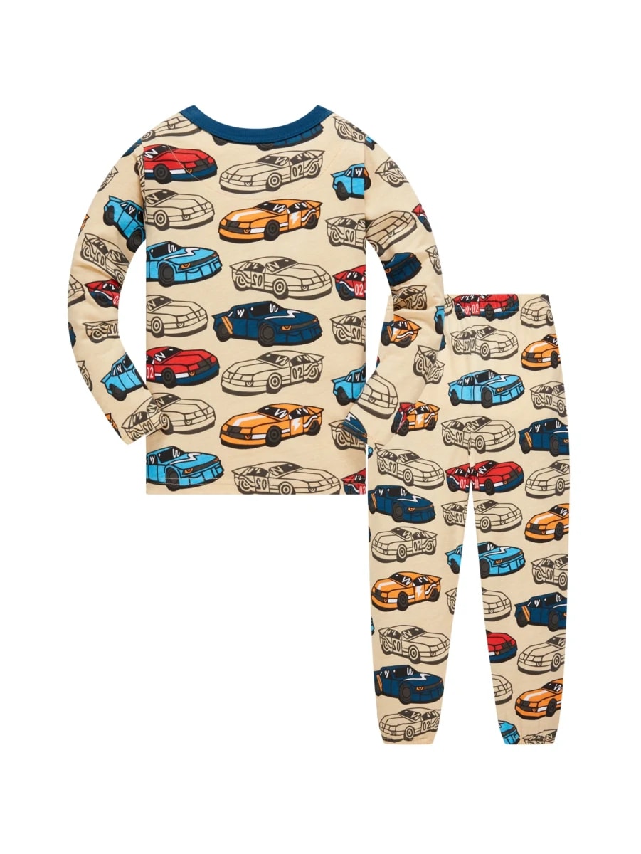 Pijama Infantil Menino Carros Algodão 1-8 Anos - Conforto Aventureiro para Sonhos Felizes TinySteps 2