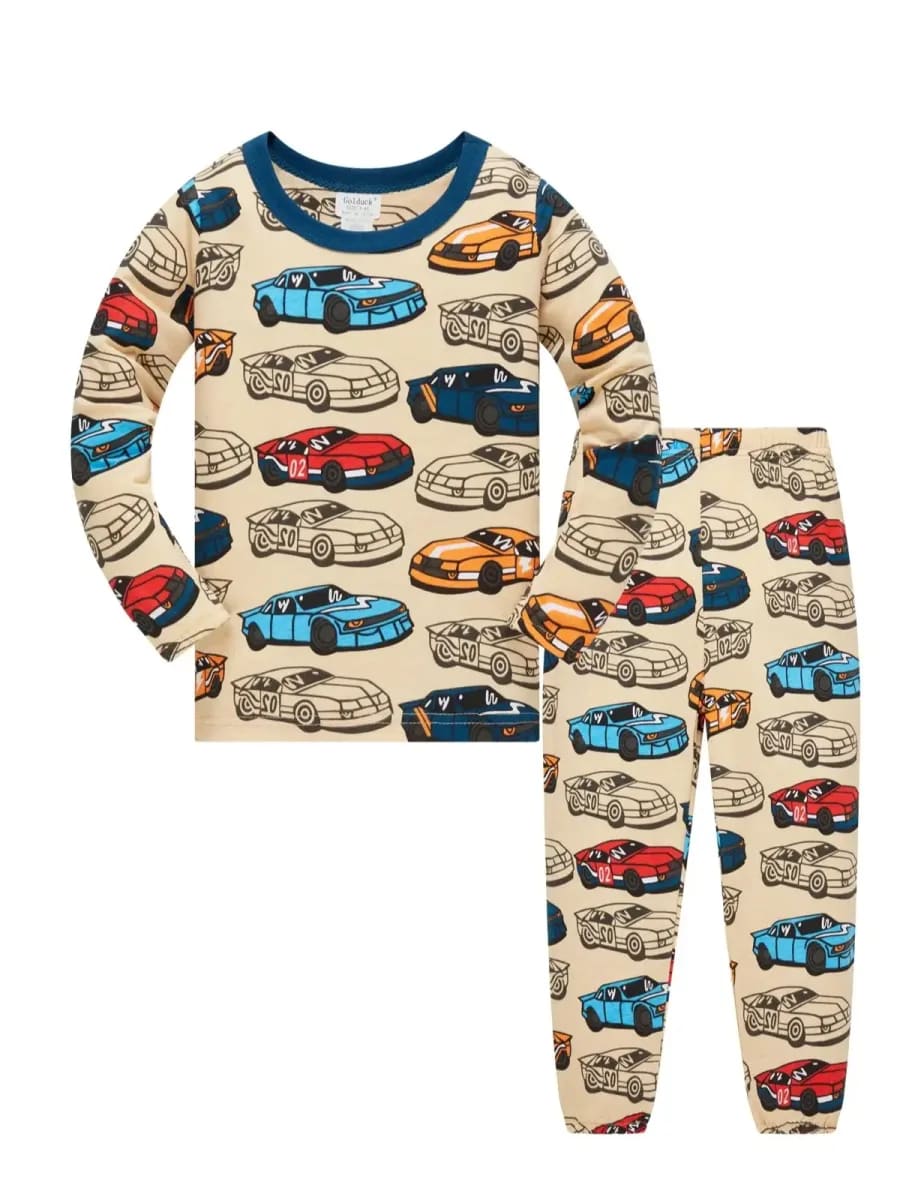 Pijama Infantil Menino Carros Algodão 1-8 Anos - Conforto Aventureiro para Sonhos Felizes TinySteps — imagem 1